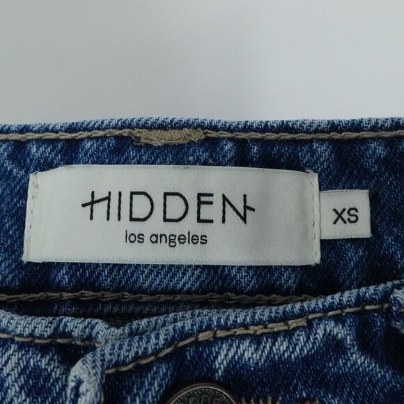 Extra Small Denim Shorts Blue Raw Hem Boho Festival Coastal Summer Distressed‎ - Picture 15 of 16